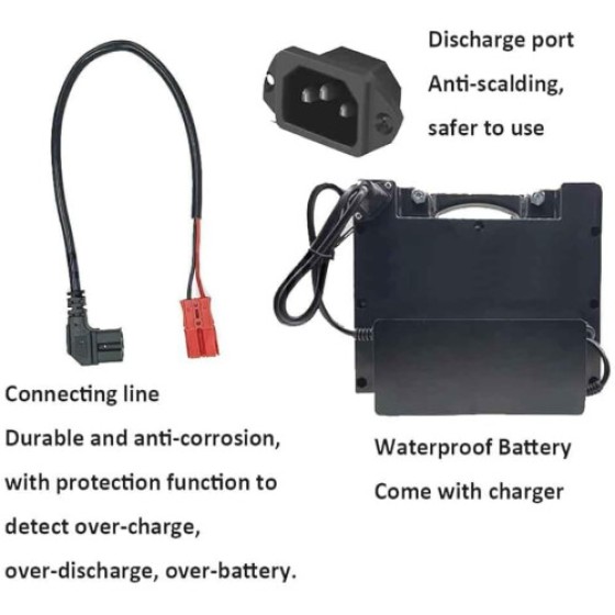 Pengganti Baterai Lithium 24 Volt untuk Kursi Roda Listrik – 24V 20Ah, 25Ah, 30Ah Dapat Diisi Ulang dengan Charger
